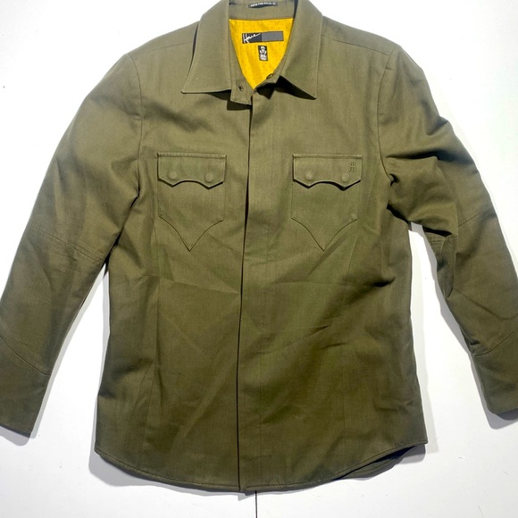 From The House Of Howe Mens Green Military Button Down Wool/Cotton Blazer XL - Picture 2 of 16